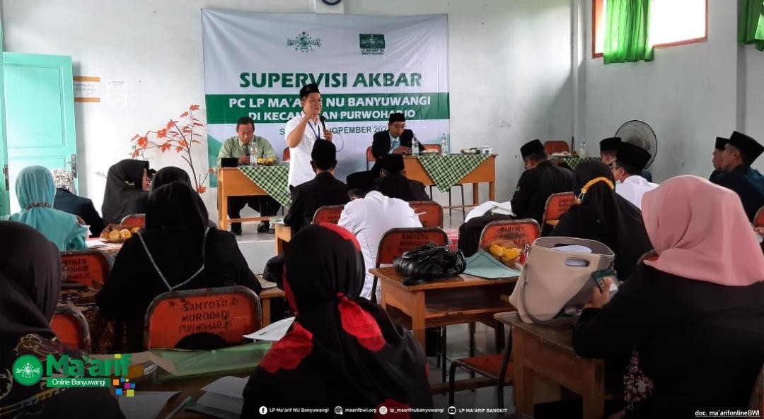Supervisi Akbar LP Maarif NU Banyuwangi bertepatan Hari Guru Nasional 2021 di Kecamatan Purwoharjo